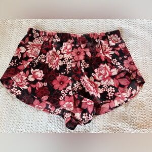 Adore Me red and Black Floral Pajama Shorts size small